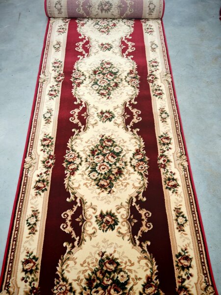 Traversa Hol, Model Lotos 574 210, Festonata la capete, Latime 120 cm, Rosu 120 x 400