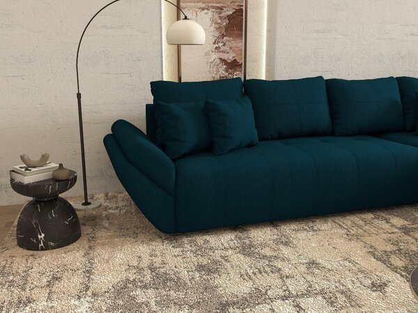 Colțar extensibil dumonde cu ladă de depozitare si sezut confortabil din spuma high-density, Berlin XL Enjoy Petrol 350x185 cm II