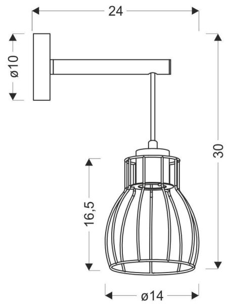 Aplică perete BERNITA 1xE27/60W/230V