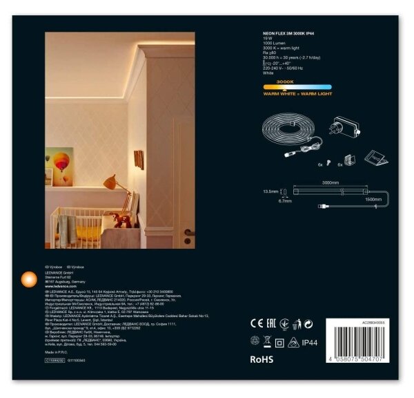 Ledvance - LED RGB Bandă dimmabilă exterior FLEX 3m LED/19W/230V IP44 + Telecomandă