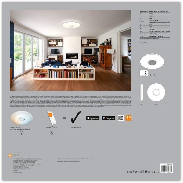 Ledvance - Lumină de tavan cu reglaj LED SMART + KITE LED/32W/230V Wi-Fi