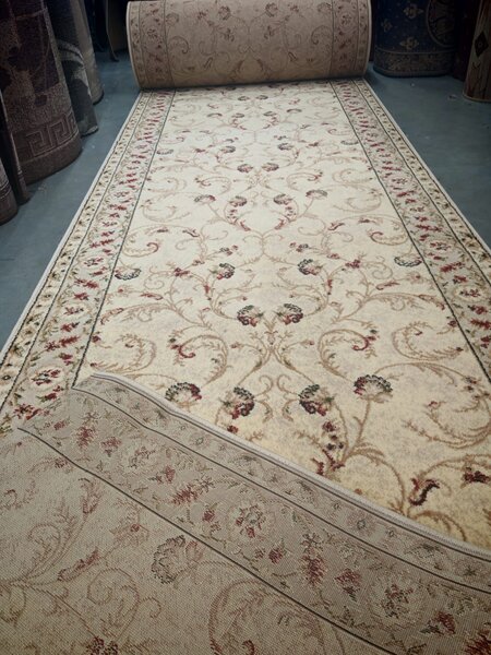 Traversa, Model Lotos 523 100, Festonata , Crem Bej, Latime 150 cm 150 x 200
