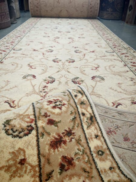 Traversa, Model Lotos 523 100, Festonata , Crem Bej, Latime 150 cm 150 x 200