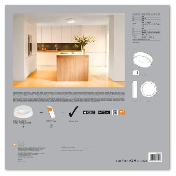 Ledvance - Lumină de tavan cu reglaj LED SMART + CYLINDER LED/24W/230V Wi-Fi