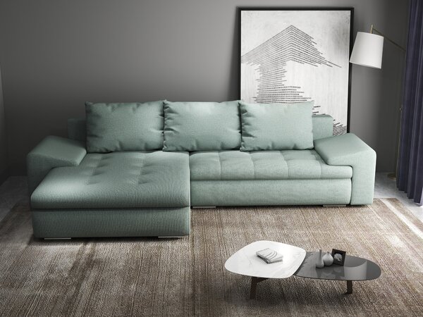 Colțar extensibil dumonde cu ladă de depozitare Leonardo Enjoy Mint 260x185 cm