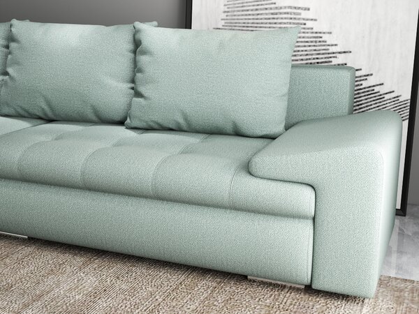 Colțar extensibil dumonde cu ladă de depozitare Leonardo Enjoy Mint 260x185 cm