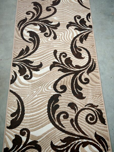 Model Cappuccino, Traversa Crem Maro, Festonata, Latime 100 cm 100 x 400