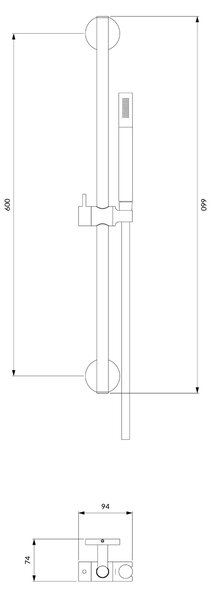 Omnires Y set de duș perete auriu MICROPHONE-SGLB