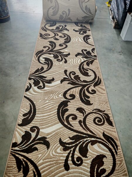 Model Cappuccino, Traversa Crem Maro, Festonata, Latime 100 cm 100 x 400