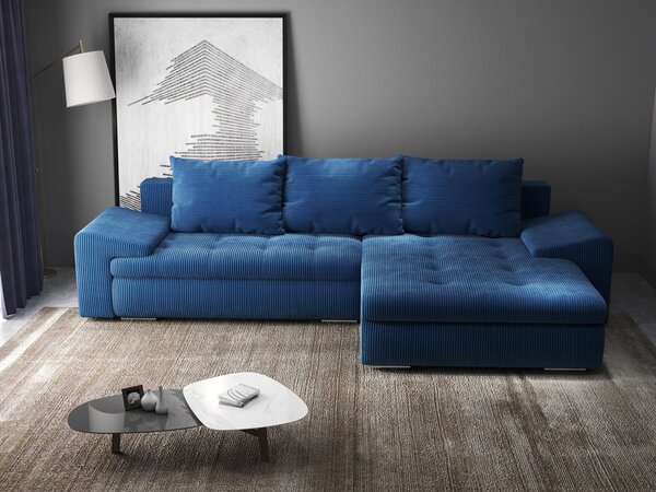 Colțar extensibil dumonde cu ladă de depozitare Leonardo Zoom Albastru 260x185 cm II