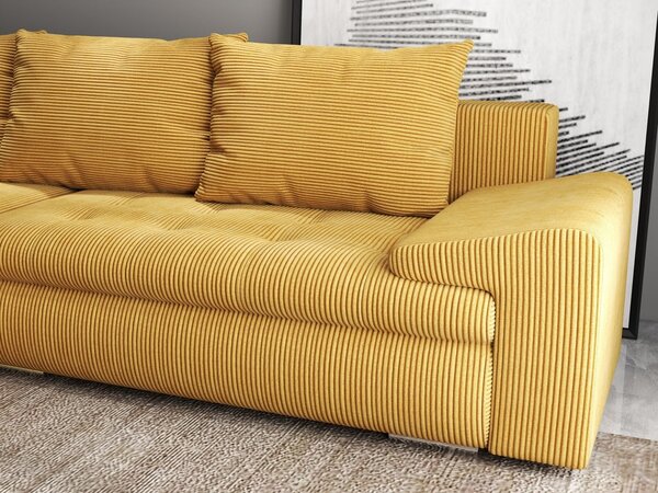 Colțar extensibil dumonde cu ladă de depozitare Leonardo Zoom Mustar 260x185 cm