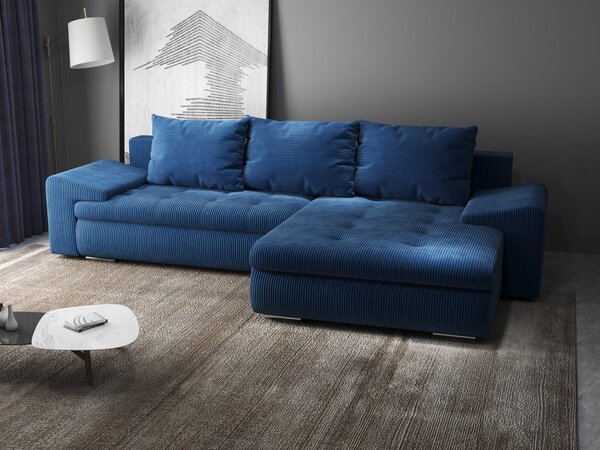 Colțar extensibil dumonde cu ladă de depozitare Leonardo Zoom Albastru 260x185 cm II