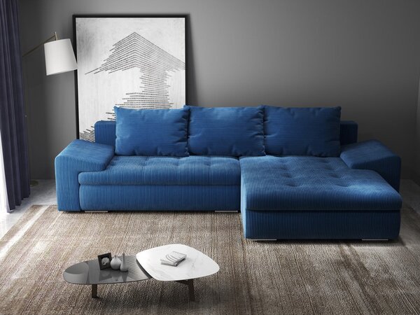 Colțar extensibil dumonde cu ladă de depozitare Leonardo Zoom Albastru 260x185 cm II