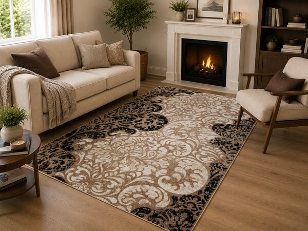 Covor Sufragerie Dormitor, Model Cappuccino 16116, Crem Maro 160x230