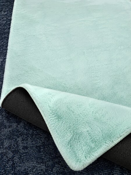 Covor Pufos, Model Blanita Lop 049, Antiderapant, Turcoaz 80 x 150