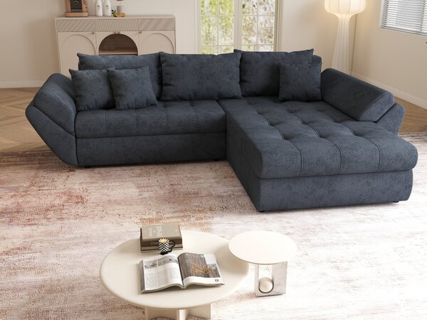 Colțar extensibil dumonde cu ladă de depozitare Loana Enjoy Antracit II 270x185 cm