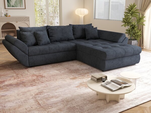 Colțar extensibil dumonde cu ladă de depozitare Loana Enjoy Antracit II 270x185 cm