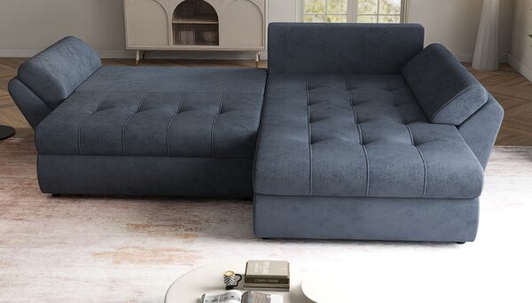 Colțar extensibil dumonde cu ladă de depozitare Loana Enjoy Antracit II 270x185 cm