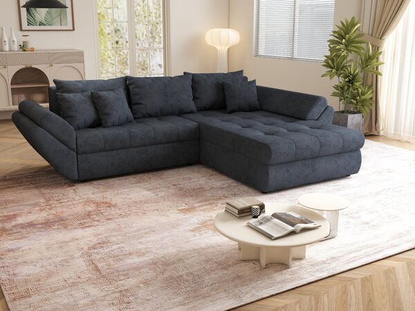 Colțar extensibil dumonde cu ladă de depozitare Loana Enjoy Antracit II 270x185 cm