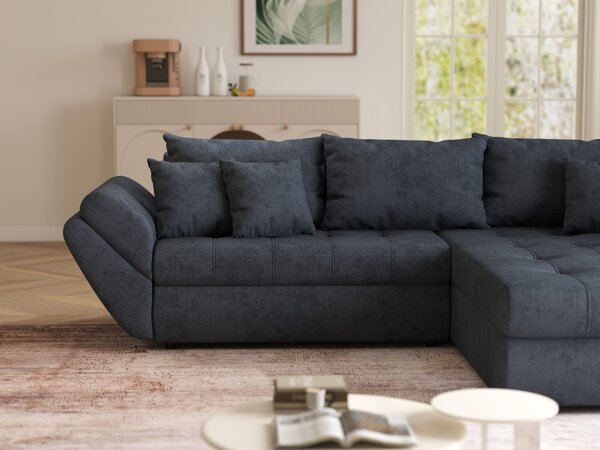 Colțar extensibil dumonde cu ladă de depozitare Loana Enjoy Antracit II 270x185 cm