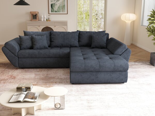 Colțar extensibil dumonde cu ladă de depozitare Loana Enjoy Antracit II 270x185 cm