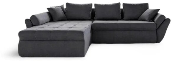 Colțar extensibil dumonde cu ladă de depozitare Loana Enjoy Grafit 270x185 cm
