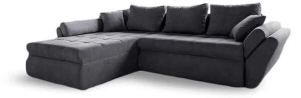 Colțar extensibil dumonde cu ladă de depozitare Loana Enjoy Grafit 270x185 cm