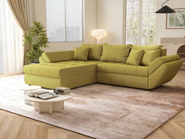 Colțar extensibil dumonde cu ladă de depozitare Loana Enjoy Green 270x185 cm