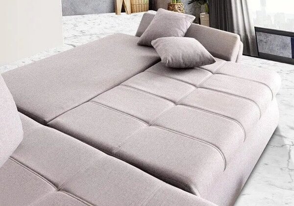 Colțar extensibil dumonde cu ladă de depozitare Loana Enjoy Grey 270x185 cm