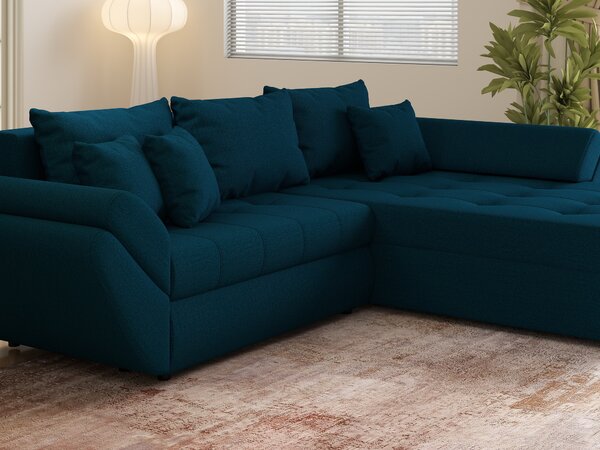 Colțar extensibil dumonde cu ladă de depozitare Loana Enjoy Petrol II 270x185 cm
