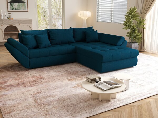 Colțar extensibil dumonde cu ladă de depozitare Loana Enjoy Petrol II 270x185 cm