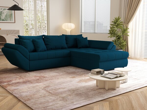 Colțar extensibil dumonde cu ladă de depozitare Loana Enjoy Petrol II 270x185 cm