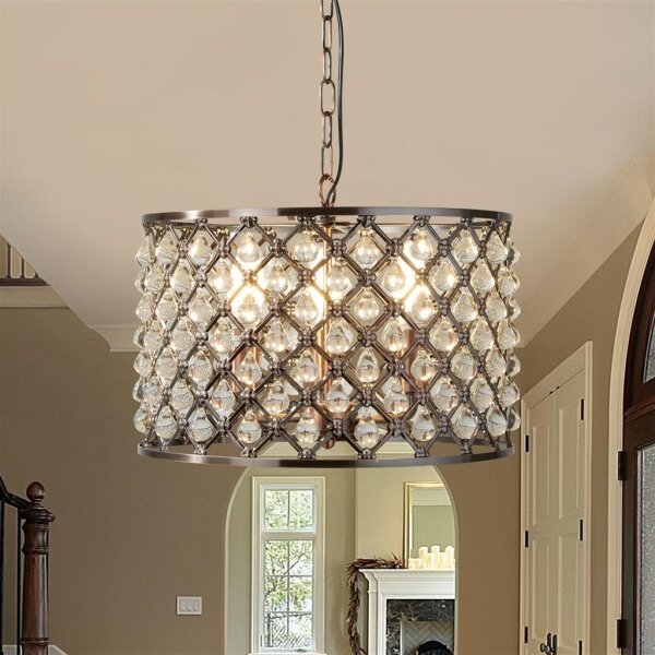 Lustră de cristal pe lanț MARQUISE 3xE14/40W/230V Searchlight 7813-3CU