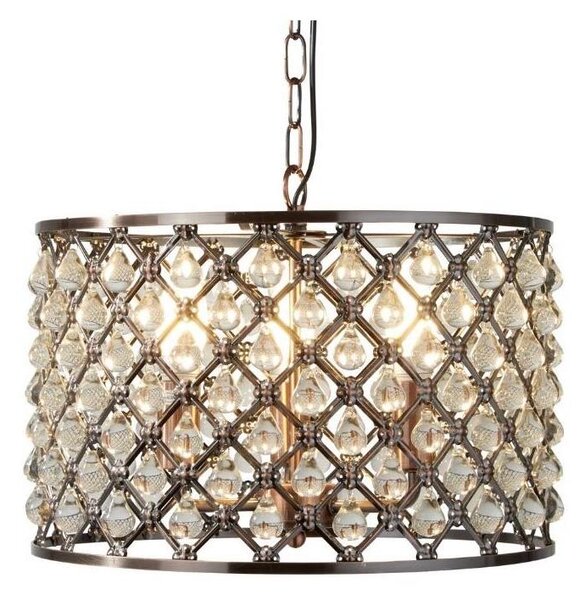 Lustră de cristal pe lanț MARQUISE 3xE14/40W/230V Searchlight 7813-3CU