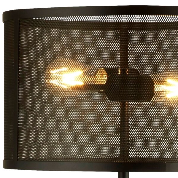 Searchlight EU2832-2BK - Lampadar FISHNET 2xE27/60W/230V negru