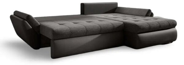 Colțar extensibil dumonde cu ladă de depozitare Loana Magma Black 270x185 cm