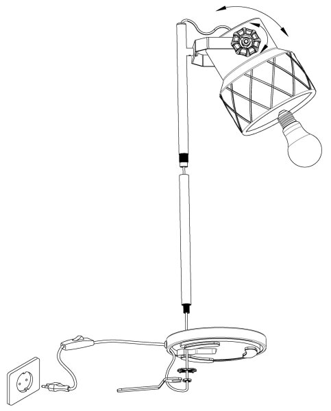 Eglo 39857 - Lampă de masă HILCOTT 1xE27/40W/230V