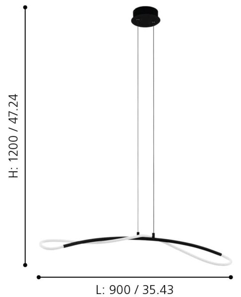 Eglo 99382 - Lustră LED pe cablu EGIDONELLA LED/20W/230V
