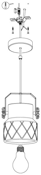 Eglo 39854 - Pendul cu cablu HILCOTT 1xE27/40W/230V