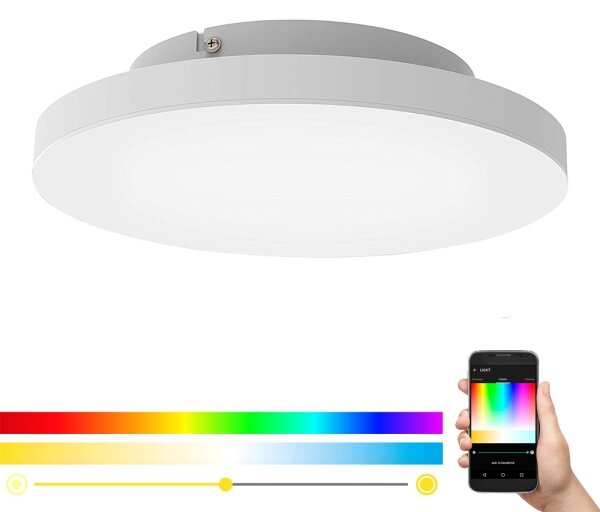 Plafonieră LED RGB dimabilă Eglo 99118 TURCONA-C LED/15W/230V + telecomandă