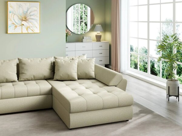 Colțar extensibil dumonde cu ladă de depozitare Loana U Enjoy Camel 375x185 cm