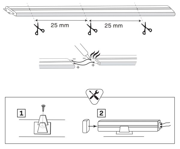 Benzi LED NEON 2 m LED/17W/12V IP65 albastru