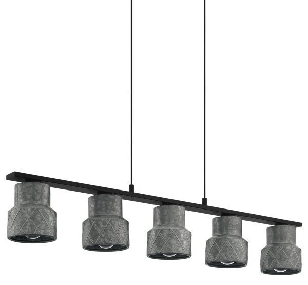 Eglo 39855 - Lustră HILCOTT suspendată pe cablu, 5xE27/40W/230V