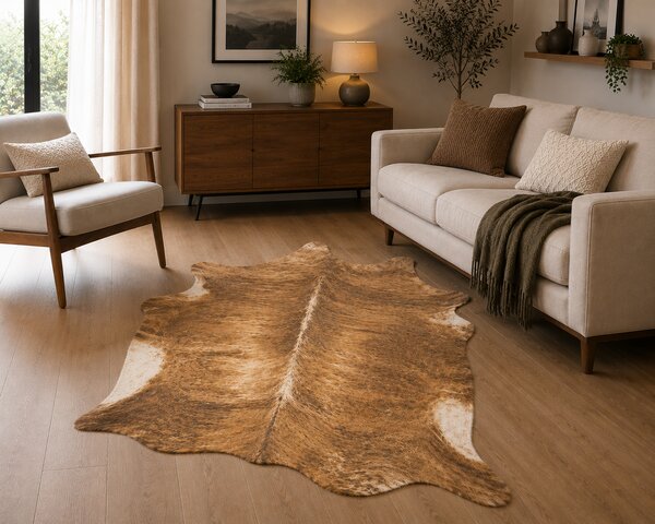 Covor din piele, Model Malmo 22002 632, Model Belgian, Beige, Dimensiunea 155x190 cm 155 x 190