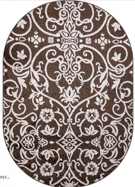 Covor Sufragerie Dormitor, Model Ramuri 16026 13, Oval, Crem Maro Oval, 60x110