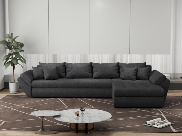 Colțar extensibil dumonde cu ladă de depozitare Loana XL Enjoy Grafit II 335x185 cm