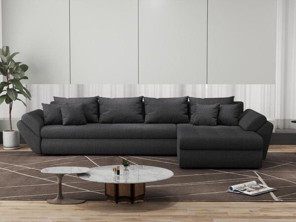 Colțar extensibil dumonde cu ladă de depozitare Loana XL Enjoy Grafit II 335x185 cm