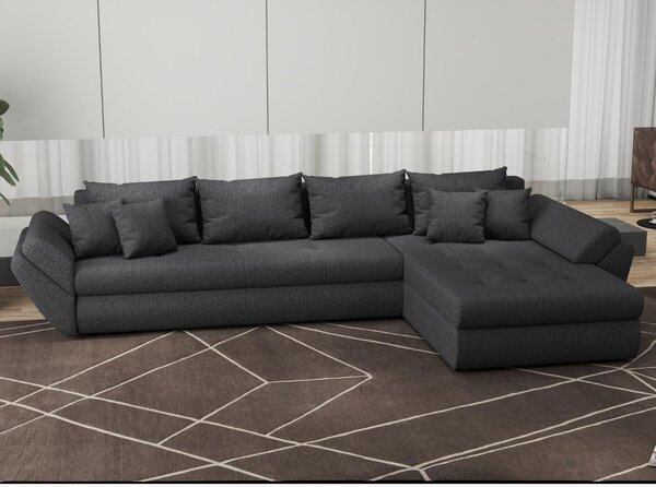 Colțar extensibil dumonde cu ladă de depozitare Loana XL Enjoy Grafit II 335x185 cm