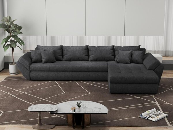 Colțar extensibil dumonde cu ladă de depozitare Loana XL Enjoy Grafit II 335x185 cm