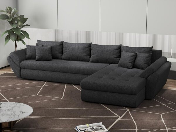 Colțar extensibil dumonde cu ladă de depozitare Loana XL Enjoy Grafit II 335x185 cm
